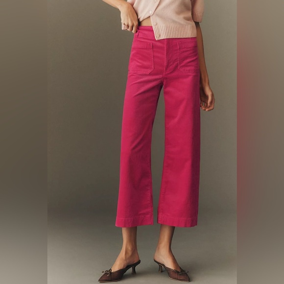 MAEVE Anthropologie The Colette Hot Fuschia Pink Corduroy Pants Size 27 - Picture 10 of 11